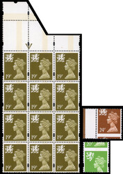 GB: REGIONALS: Wales 1993-93 19p bistre, one centre band, mint ...