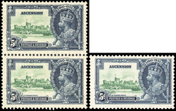 Ascension SG 33k pair mint 1935 Silver Jubilee 5d green and indigo ...