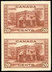 Canada SG 365 20c imperforate pair mint 1938 20c Fort Garry Gate ...