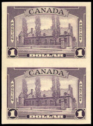 Canada SG 367 $1 imperforate pair mint 1938 $1 Château de Ramezay ...