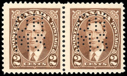 Canada SG O98 1937-38 official 2c brown pair Officials. 1937-38 2c ...