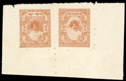 I.F.S. Barwani SG 23 4a unused pair 1927 4a yellow-brown, in lower ...