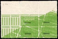I.F.S Travancore SG 96eb double print on three stamps (one partial) ...