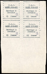 Long Island SG 32 block of 4 unused 1916 2½d black on thin wove, ...