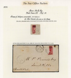 Montserrat SG 1a 1d (½d) bisected and reunited pair on piece and ...
