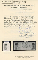 Montserrat SG 1a 1d (½d) bisected and reunited pair on piece and ...