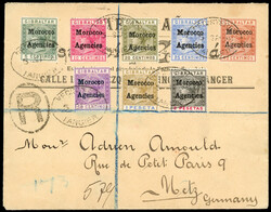 Morocco Agencies SG 1-8 cover with varieties 1898 overprints on ...