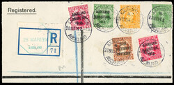 New Zealand SG 412-5 1913 Auckland Exhibition set used1914 piece of ...