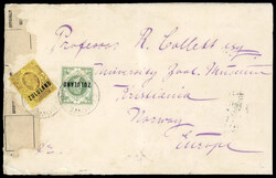 Zululand SG 5, 10 on 1903 cover to Norway 1903 envelope (slightly ...