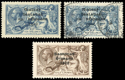 Ireland 1922-27 Seahorse trio 1922 10s dull grey-blue overprint T3 by ...