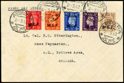 BOIC MEF SG M6a-8a, 9, 10a FDC 1942 envelope used locally bearing ...