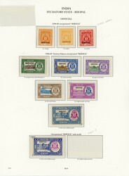 IFS Bhopal collection mint 1936-49 mint collection on leaves with SG ...