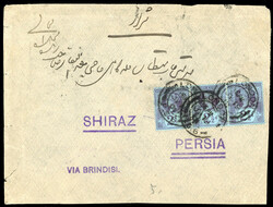 Iran; India used in Persia and incoming mail 1912 envelope to ...