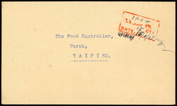 MJO 1942 stampless cover Ipoh Postal History. 1942 envelope to ...