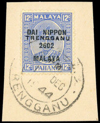 Thai Occupation of Trengganu SG TT4 Pahang 12c Dai Nippon used on ...