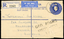 Singapore 1957 30c QEII registered postal stationery envelope from ...