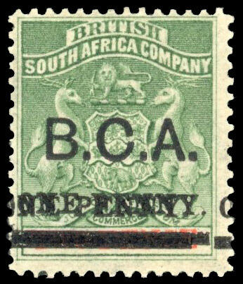 Nyasaland 1895 1d on 2d sage-green and vermilion, mint with surcharge ...