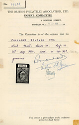 Falkland Islands SG 46aw, b used 1904-12 2½d watermark inverted and ...