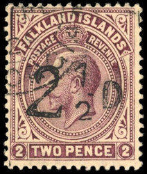Falkland Islands SG 115 1928 2½d on 2d South Georgia provisional ...