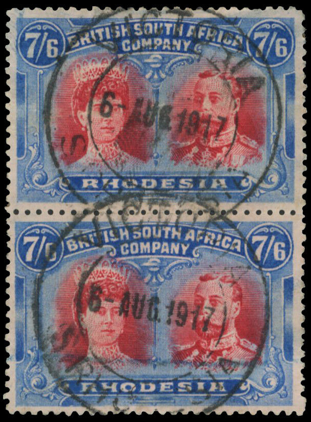 VICTORIA DC 6 AUG 1917 on 7/6d pair VICTORIA DC 6 AUG 1917 two ...