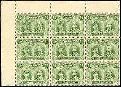 † ½d yellow-green RJL 1 block of nine mint ½d yellow-green upper ...