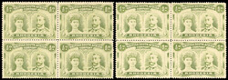 † Rhodesia 1910-13 ½d olive-green perf 14 blocks of 4 1910-13 ½d ...