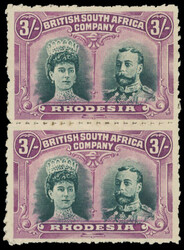 † 3/- clandestine roulette pair mint 3/- green and violet ...