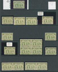 † ½d olive-green RJL 3 SG 121 group mint ½d olive-green group of ...