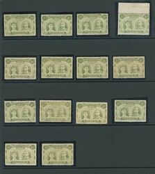 † ½d olive-green RJL 3 SG 121 group mint ½d olive-green group of ...