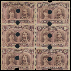 † 6d punched holes block 6d plate proof block of six, punched holes ...