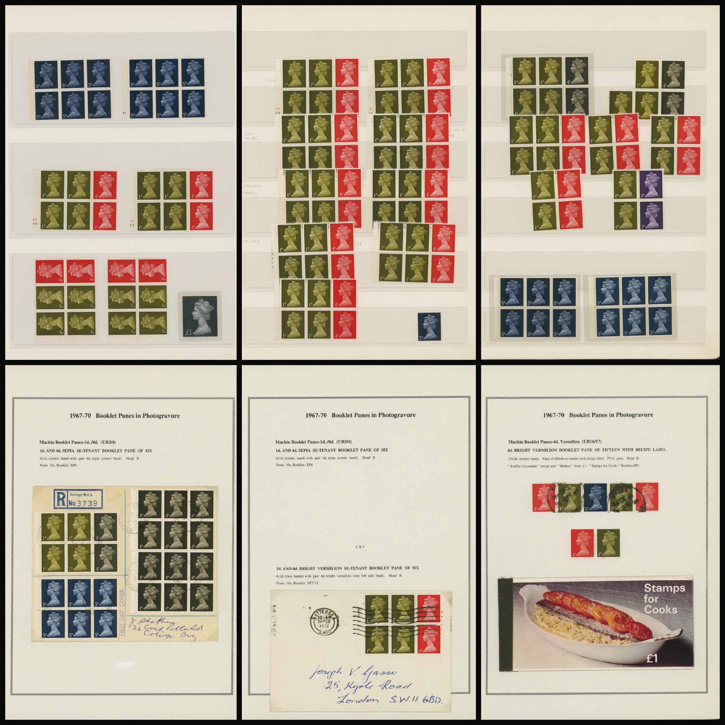英国 Machin booklet panes collection 切手帳ペーン ...