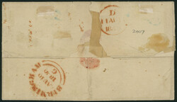 英国 1840 Penny Black 1d 抹消印(赤, Maltese Cross) 1840-08-10 ...