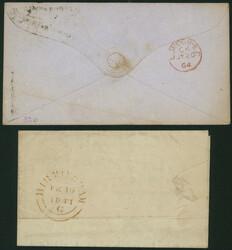 英国 カバー2通 Penny Black pl.4 R-L, Penny Red Four-Comer pl.84 ...