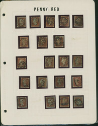 英国 1d penny red 1841年〜1864年 8リーフ カバー6通 済  ...
