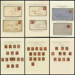 英国 1d 1856 Nov. Penny red red-brown on white paper DIE II, ...