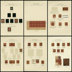 英国 1864 Apr.1 1d Penny red Type II Perf.14 ("Four-Corner ...