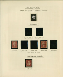 英国 1864 Apr.1 1d Penny red Type II Perf.14 ("Four-Corner ...