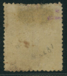 改色桜1銭茶カナなし 済 白抜十字印1875 Cherry Blossom ...