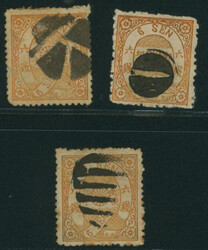 改色桜6銭橙カナ, 6銭橙カナ 済 3枚1875 Cherry Blossom ...