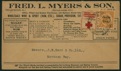 ジャマイカ Red Cross Charity Stamp, 1917 1.5p war tax stamp ...