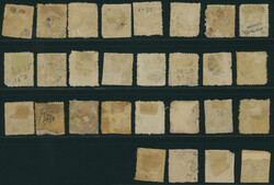   1875 Bird issue 12 Sen, 15 Sen, 45 Sen 28 examples used cancelled ...