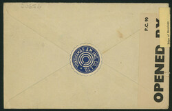 富士桜20銭 単貼り 欧文櫛型印 1941-06-23 YOKOHAMA→米国 ...