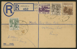 15c Negri Sembilan 単枠軍政印書留封皮 黒加刷Type9 ...