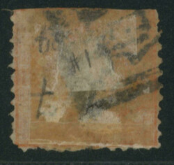 竜2銭 pos.1 済 裏に紙付着 シザーカット RC ...