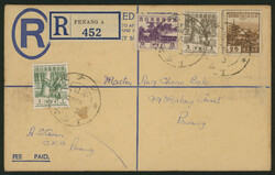 15c Negri Sembilan 単枠軍政印書留封皮 黒加刷Type9 ...