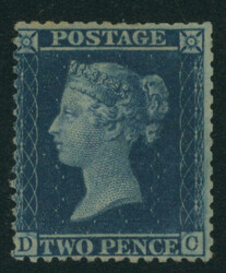 英国 1857 2p 6版 未使用 糊落 ...