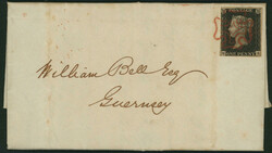 英国 1840 Penny Black 5版 マージン一部タッチ 単貼り ...