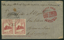 スペイン 1930 4p red 機関車 pair 日付印 1930-05-14 ...