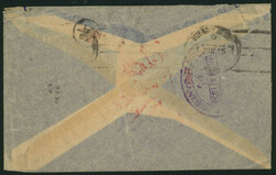 スペイン 1930 4p red 機関車 pair 日付印 1930-05-14 ...