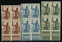 フランス領赤道アフリカ 1946 5fr 6fr 10fr, 無目打田型 ...